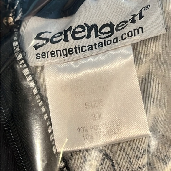 Serengeti Black Tan Paisley Plaid Bell Sleeve Sheath Midi Dress Size 3X - Picture 7 of 7